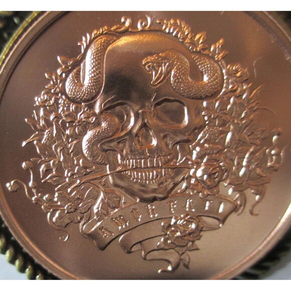 Love of Fate- Amor Fati-Fine Copper Ultra High Relief Round/Pendant - Picture 2 of 7